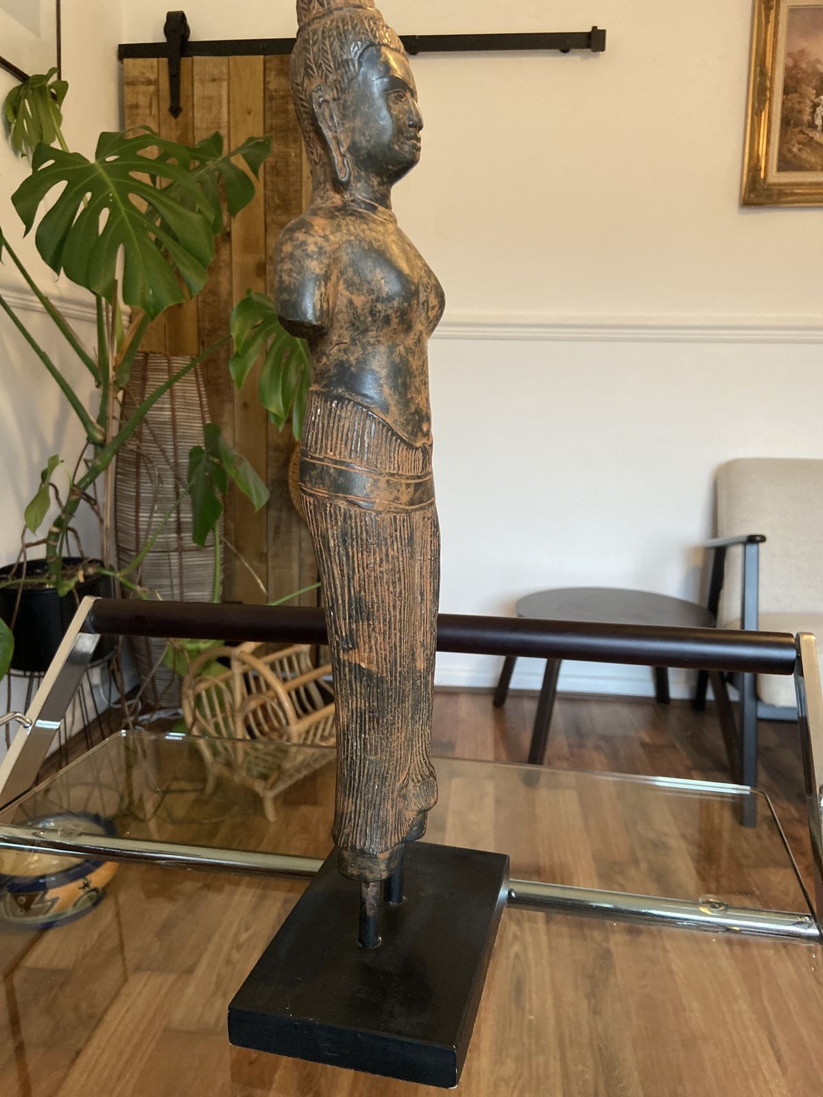 Brass Baphuon Style Statue   Depicts Lakshmi The Devi Consort Of Vishnu photo for sale