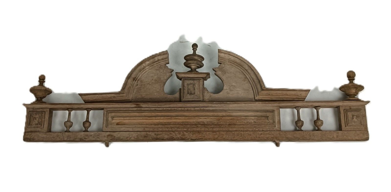 Pediment Over Door Antique Carved Wood Spindles France Reclaimed Architectural S