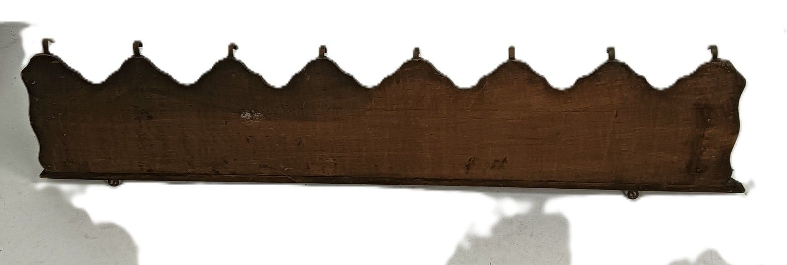Hand Carved Wood Antique Coat Hat Kitchen Hallway Rack Ornate 8 Hooks Large photo buy