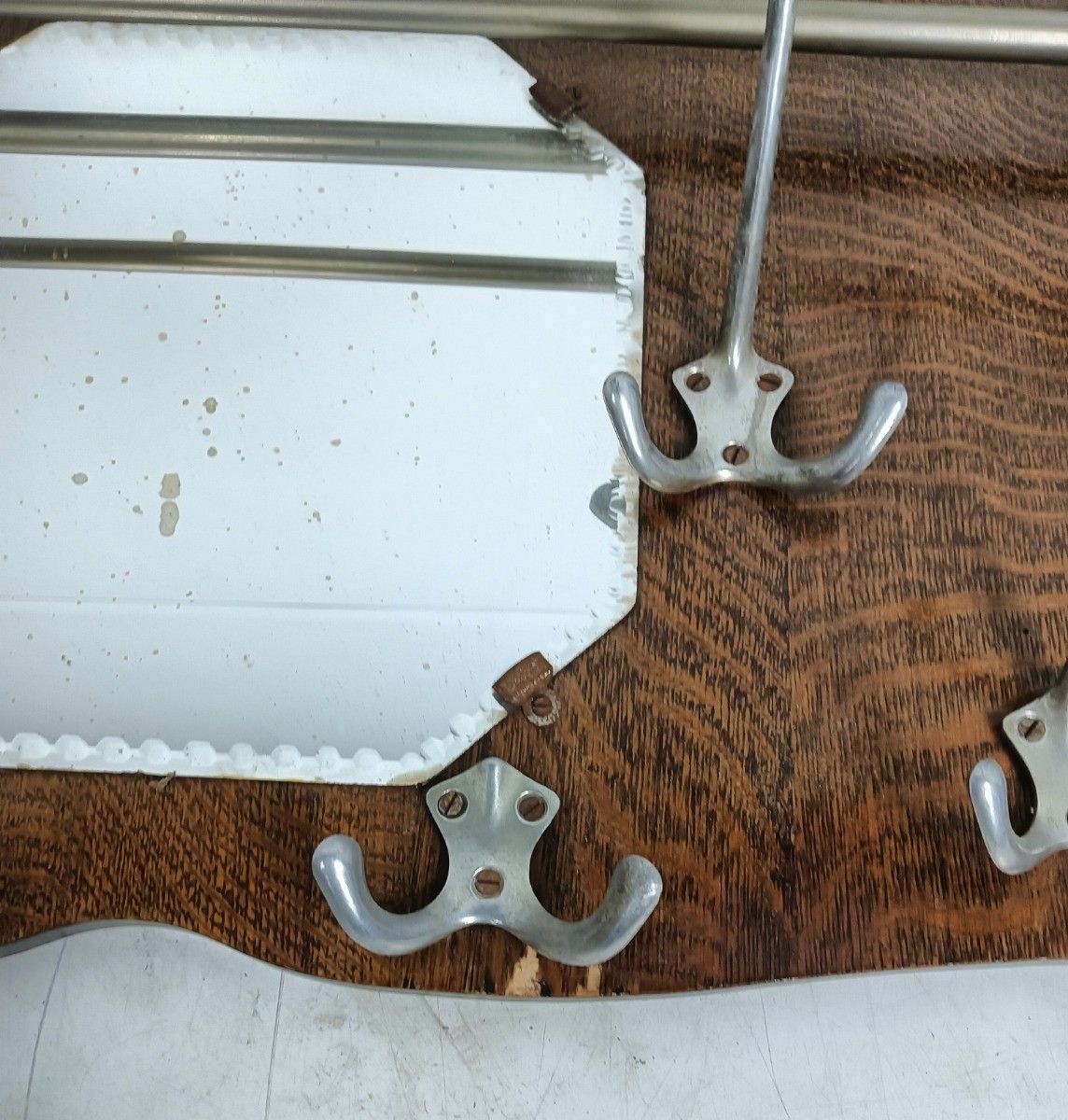 Vintage Wall Coat Rack Shelf Mid Century Modern Railroad Industrial Wood Pop Art photo Furniture