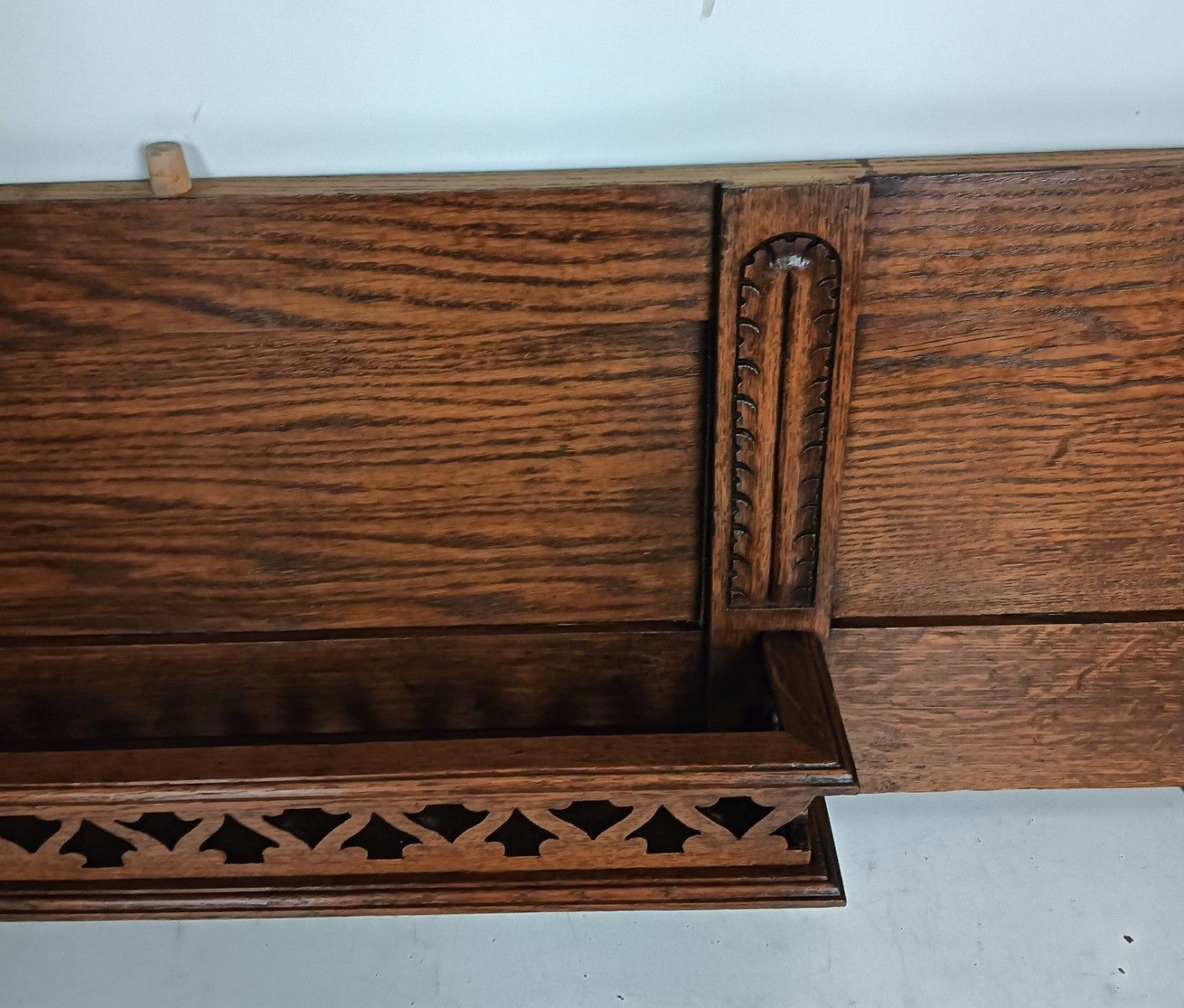 Xl Antique Carved Wood Ornate Pediment Over Door Top Cabinet Reclaimed Architect photo for sale