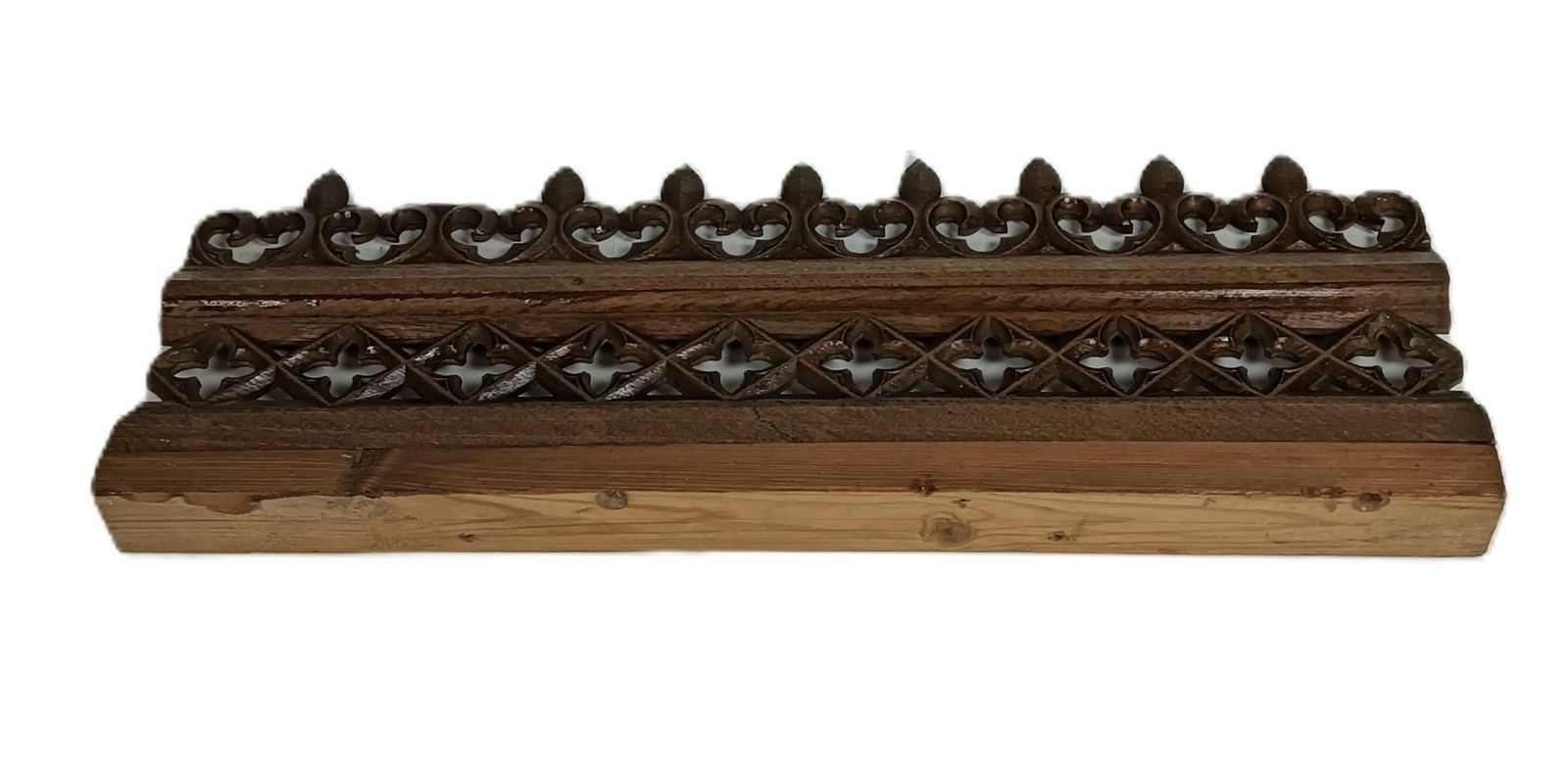 Antique Gothic Carved Wood French Trim Pediment Fleur De Lis Gorgeous photo Home Decor