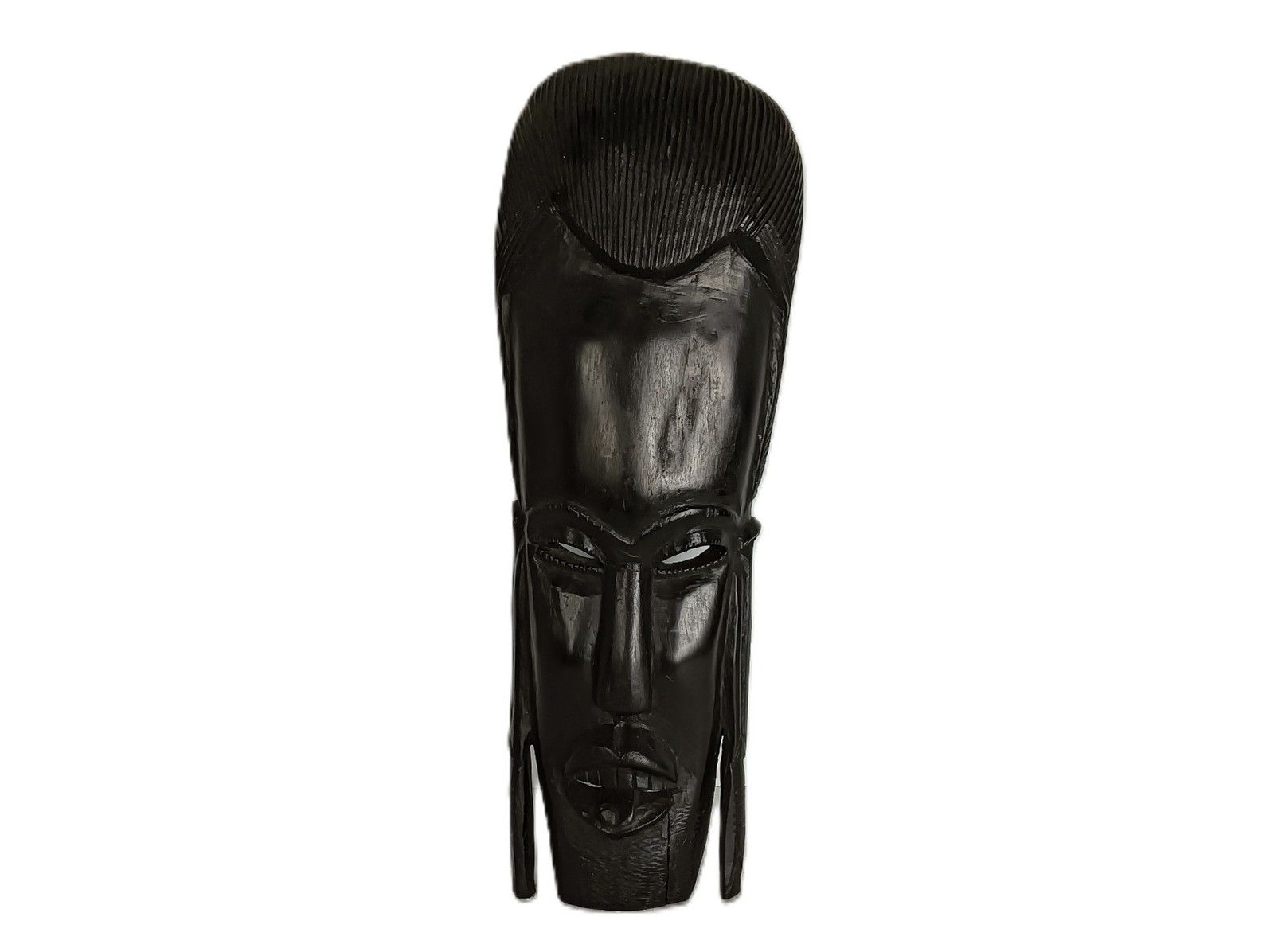 Vintage African Mask  Hand Made Carved Dark Wood Authentic Tribal African Art