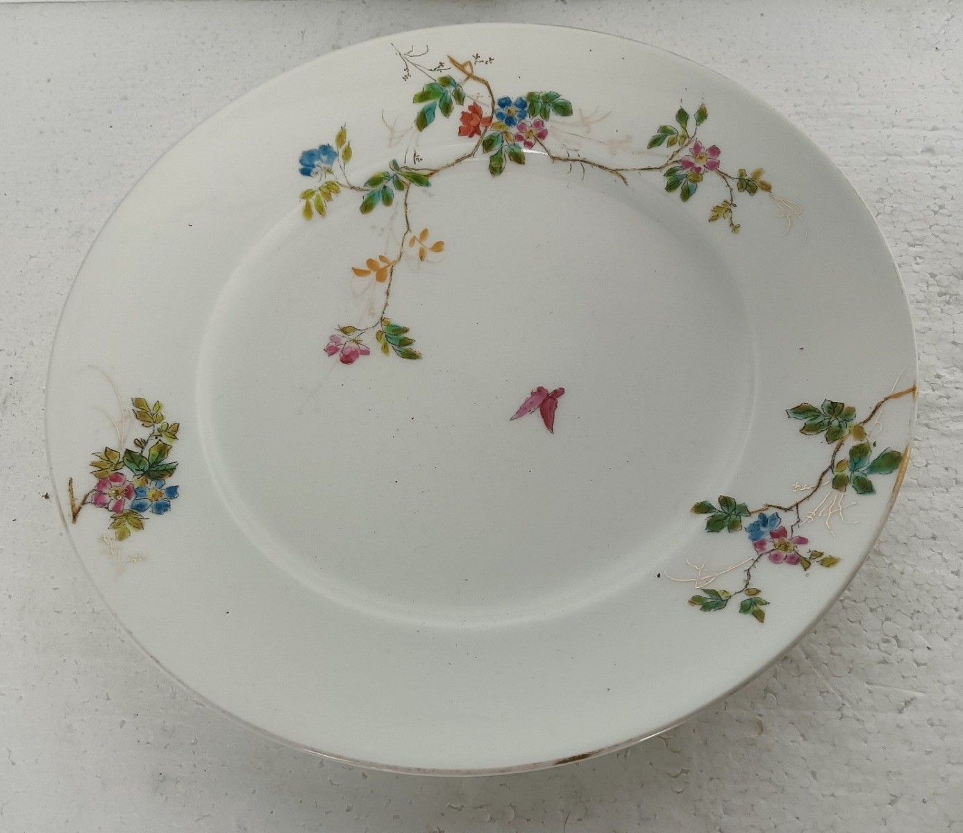 Set Of 6 Victorian Antique 19th Century Dinner Plates Hand Painted Flowers Butte photo Home Decor