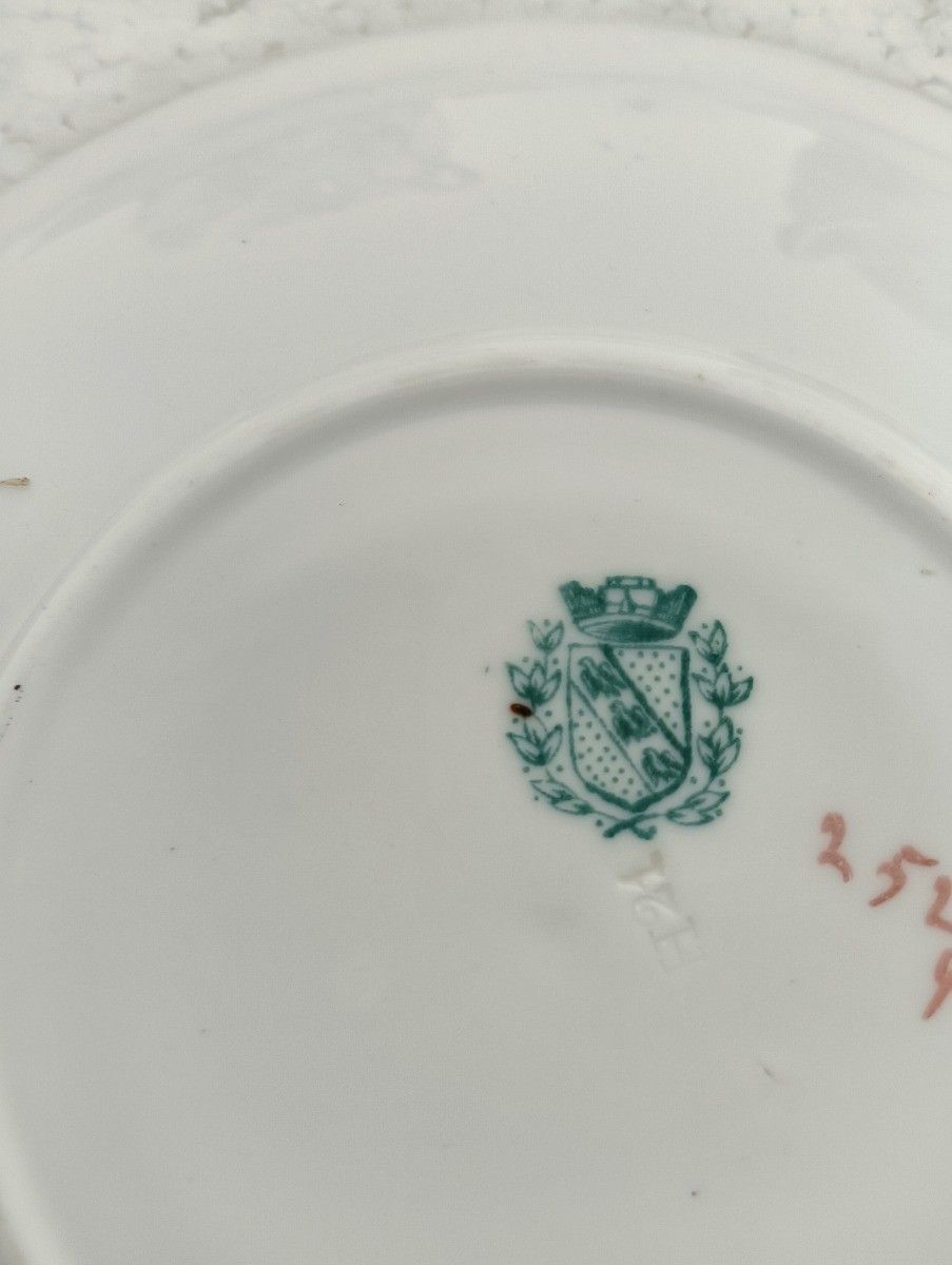photo for sale Set Of 5 Cup And Saucers Sarreguemines France Minton Decor 252 Antique  Porcelai