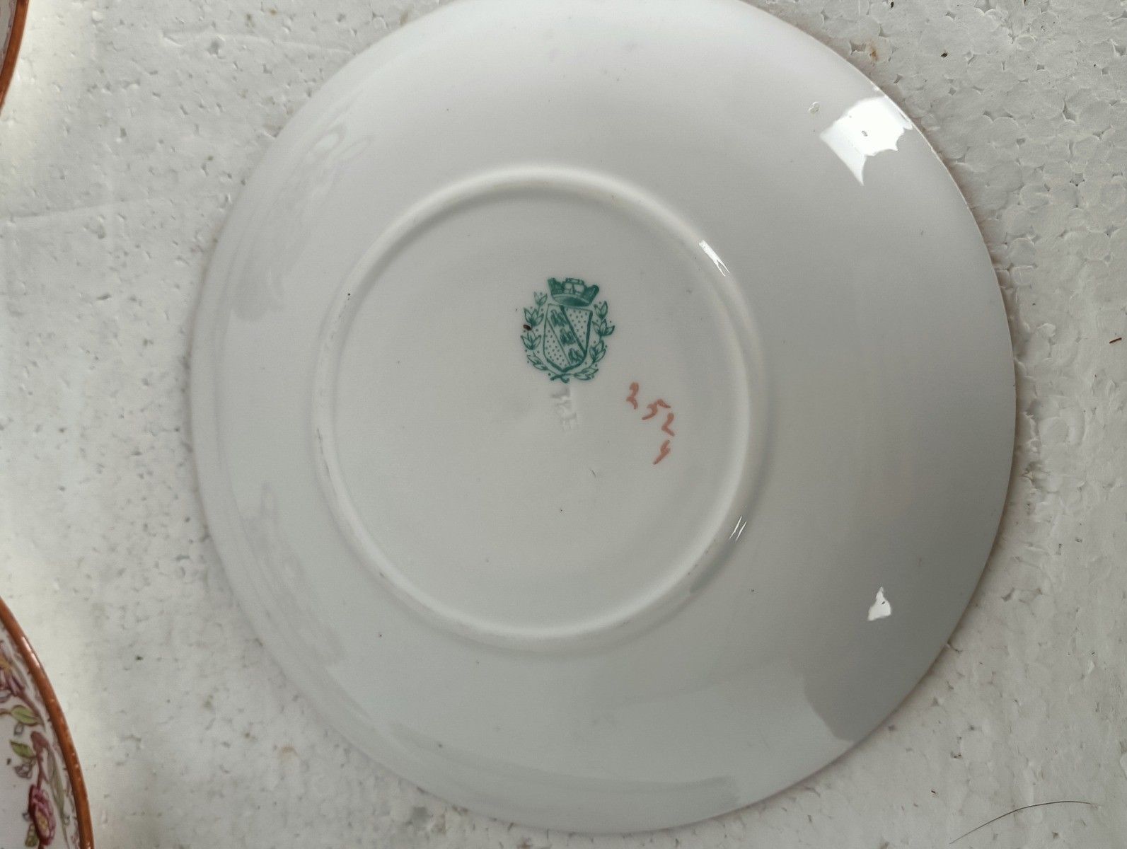 photo vinterior Set Of 5 Cup And Saucers Sarreguemines France Minton Decor 252 Antique  Porcelai