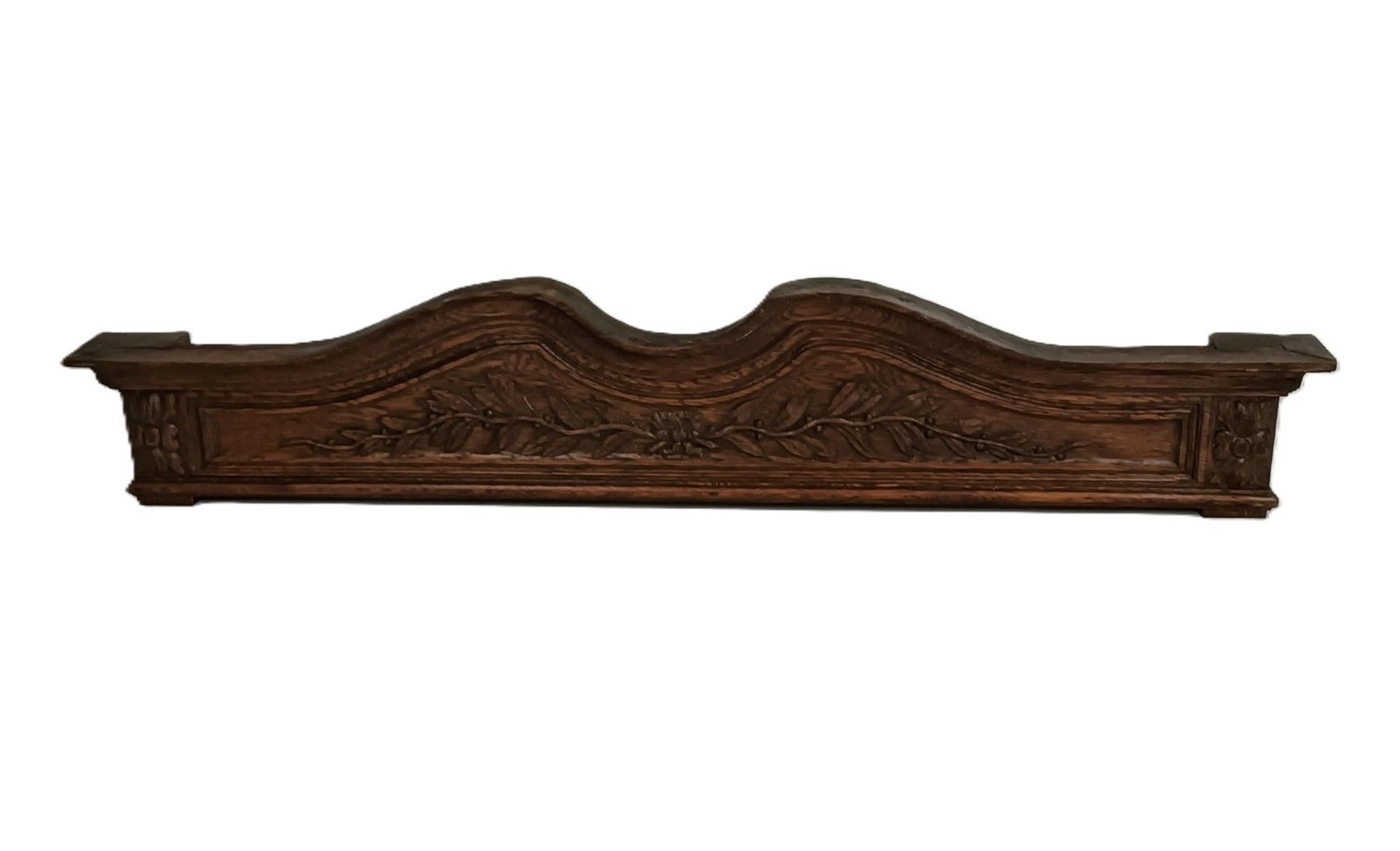 Xl Antique Carved Wood Pediment Over Door Top Cabinet Ornate  Reclaimed Archit