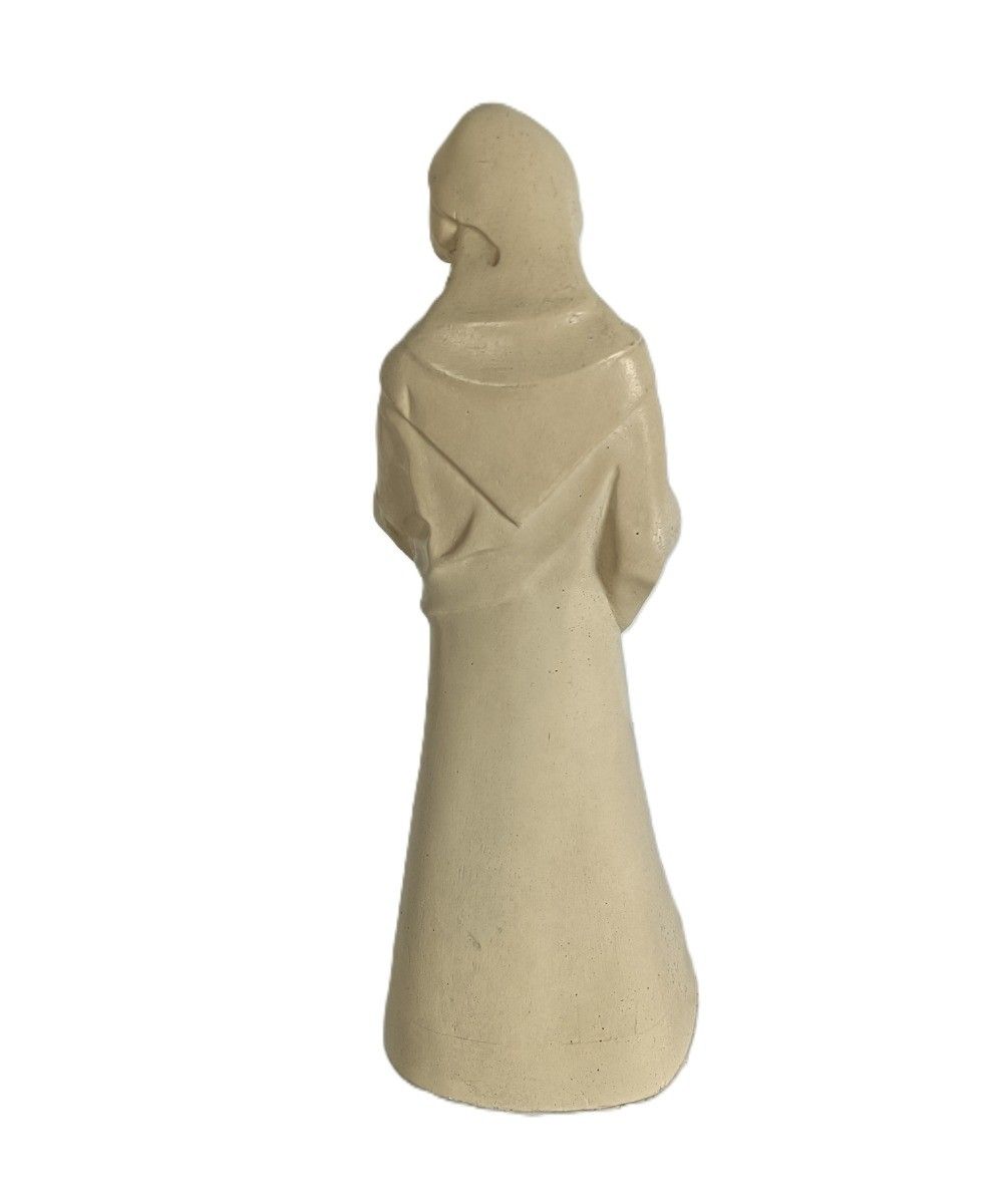 Art Deco Statue Virgin Mary Madonna With Infant Plaster Tenderness Bjb photo for sale