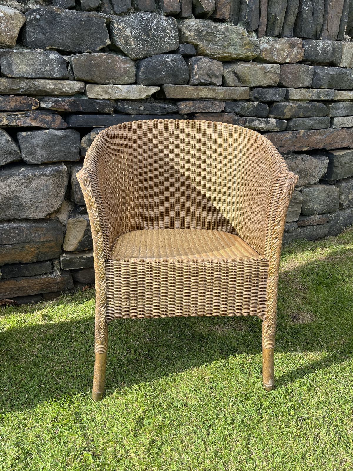 Gold Lloyd Loom Lusty Chair And Laundry Basket With Original Glass photo furniture