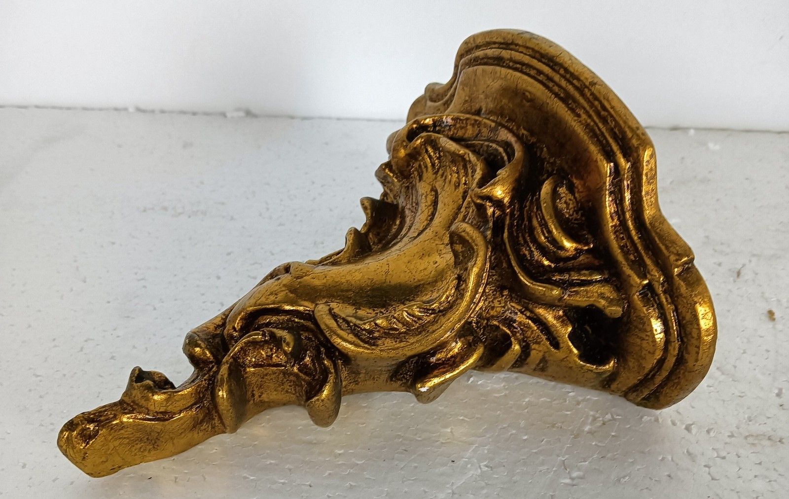 Ornate Wall Mounted Small Console Mirror Hollywood Regency Gold Gilded Plaster O photo 248.0