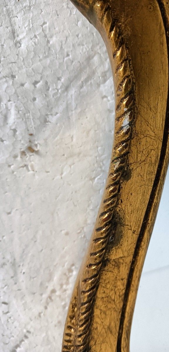 Home Decor Ornate Wall Mounted Small Console Mirror Hollywood Regency Gold Gilded Plaster O photo