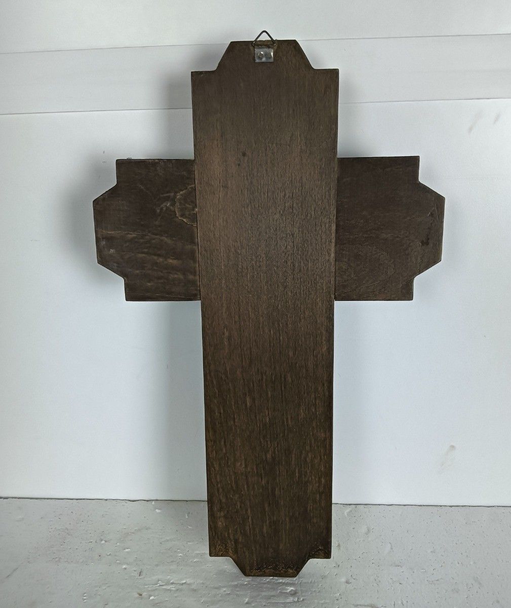 Hand Carved Wood Art Jesus Christ Head Of Thorns Sculpture Crucifix  Vintage photo 269.0