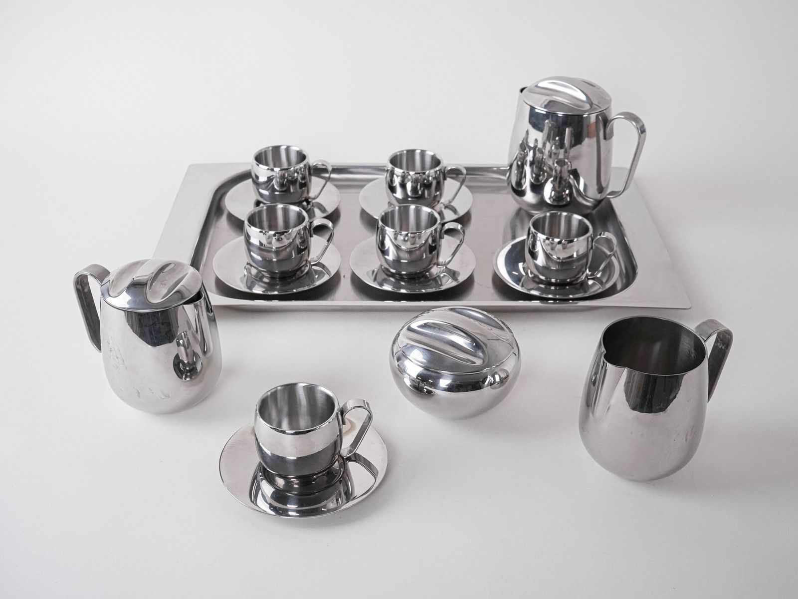 Coffee And Tea Set, Italian Design, 1980s, Made In Italy photo for sale