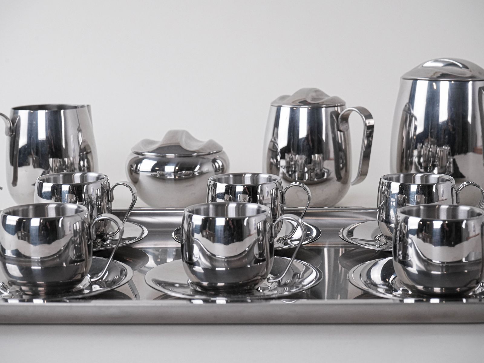 Coffee And Tea Set, Italian Design, 1980s, Made In Italy photo vintage
