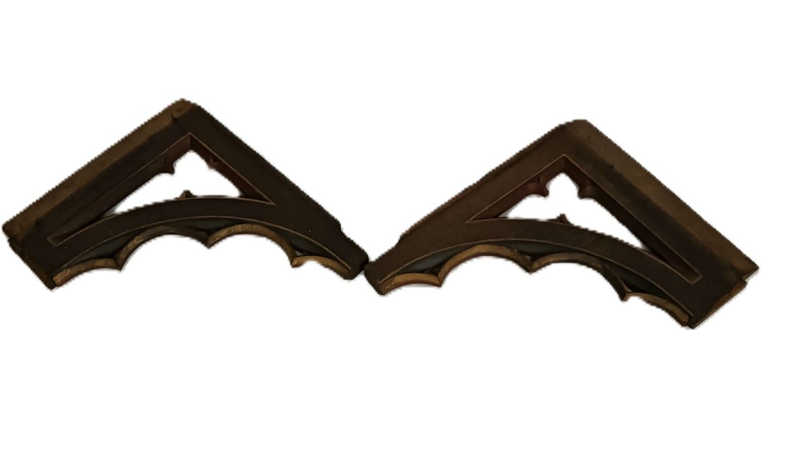 photo for sale Pair Gothic Carved Wood Antique Boards Panels Trims  Pediments Reclaimed Archite
