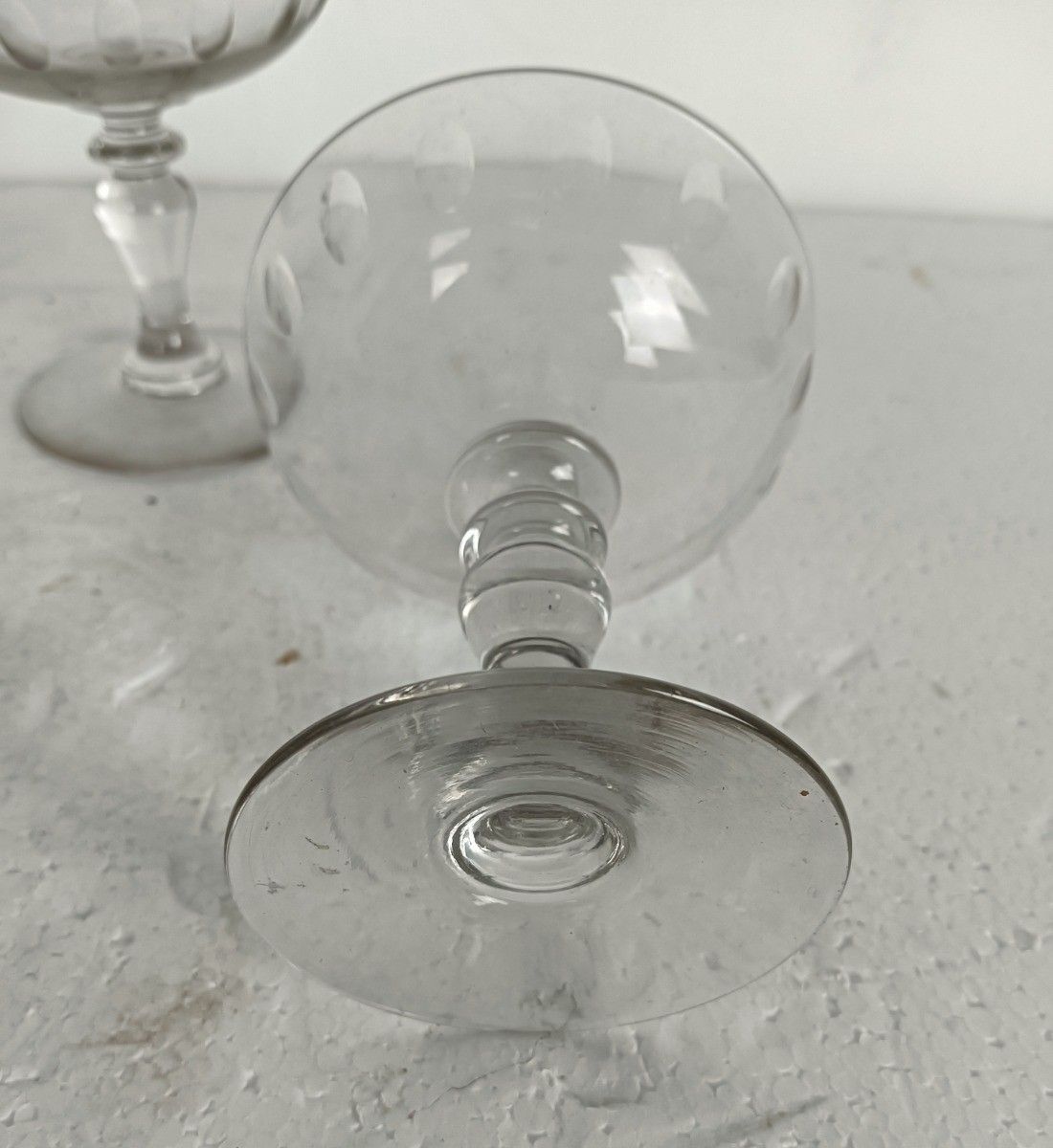 Set Of 4 Antique Cocktail Glasses Etched Glass Stylish photo 129.0