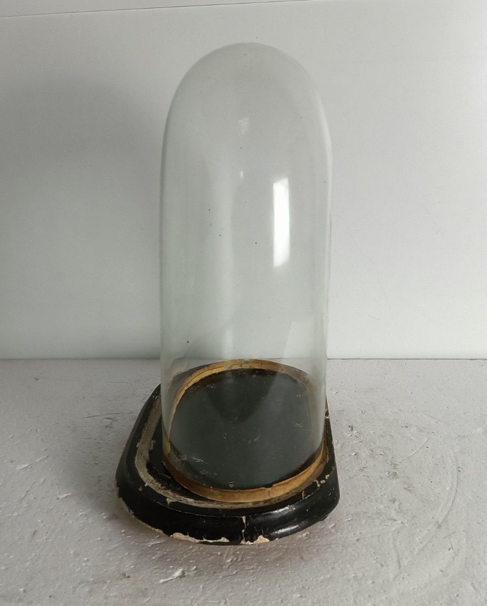 Antique Victorian Oval Hand Blown Glass Globe Dome Doll Clock 12.99" H 9.05"W 5. photo Home Decor