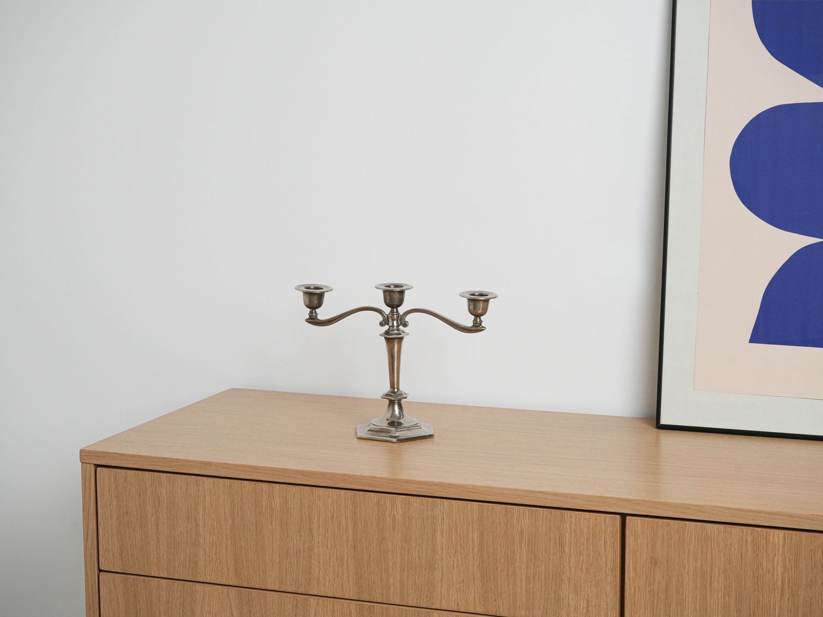 Metal Candlestick, Italian Design, 1960s, Made In Italy photo vinterior