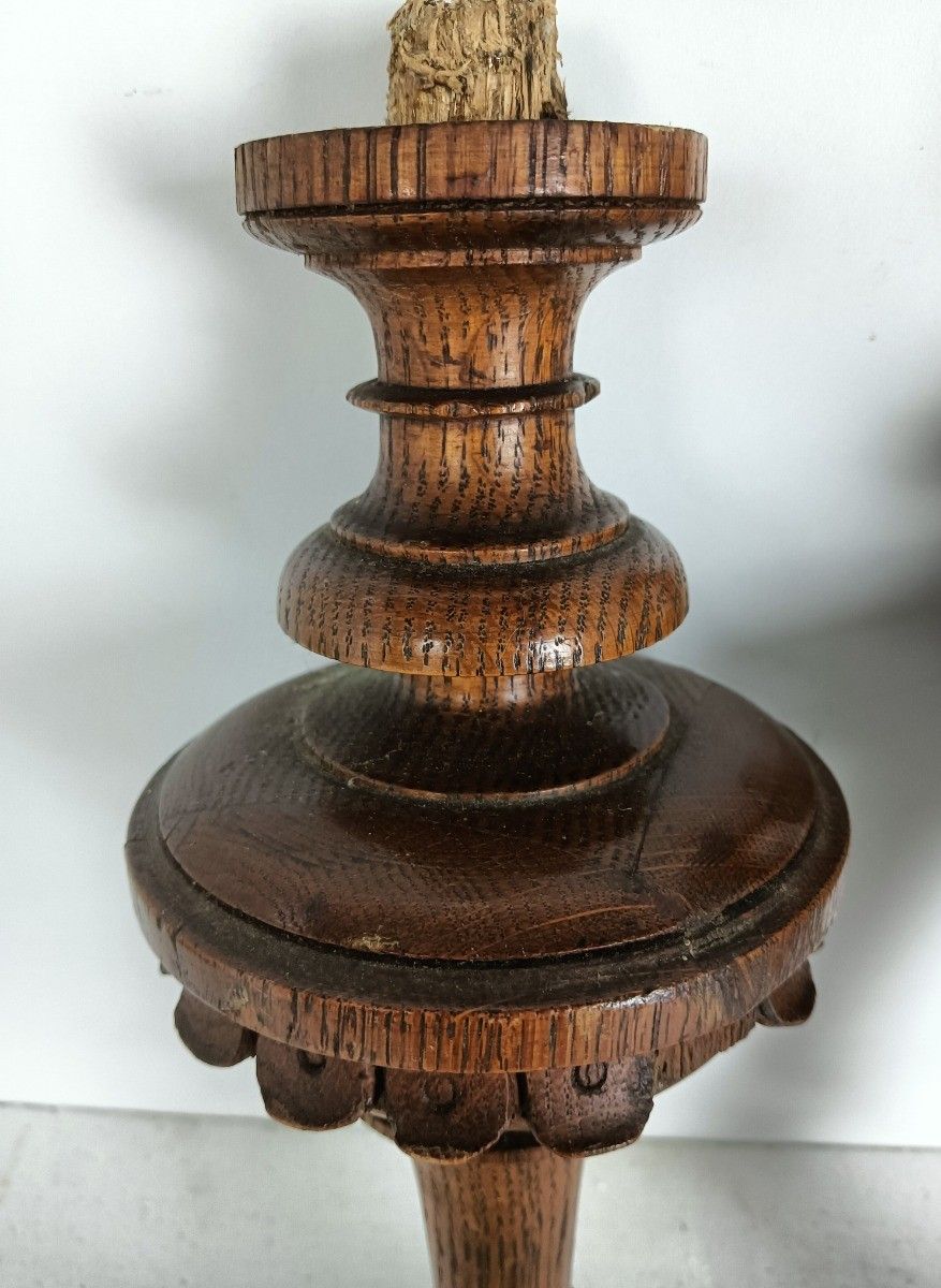 Set Of 2 Reclaimed Carved Wood Large Spindles Balusters Trim Posts Pillars Salva photo Home Decor