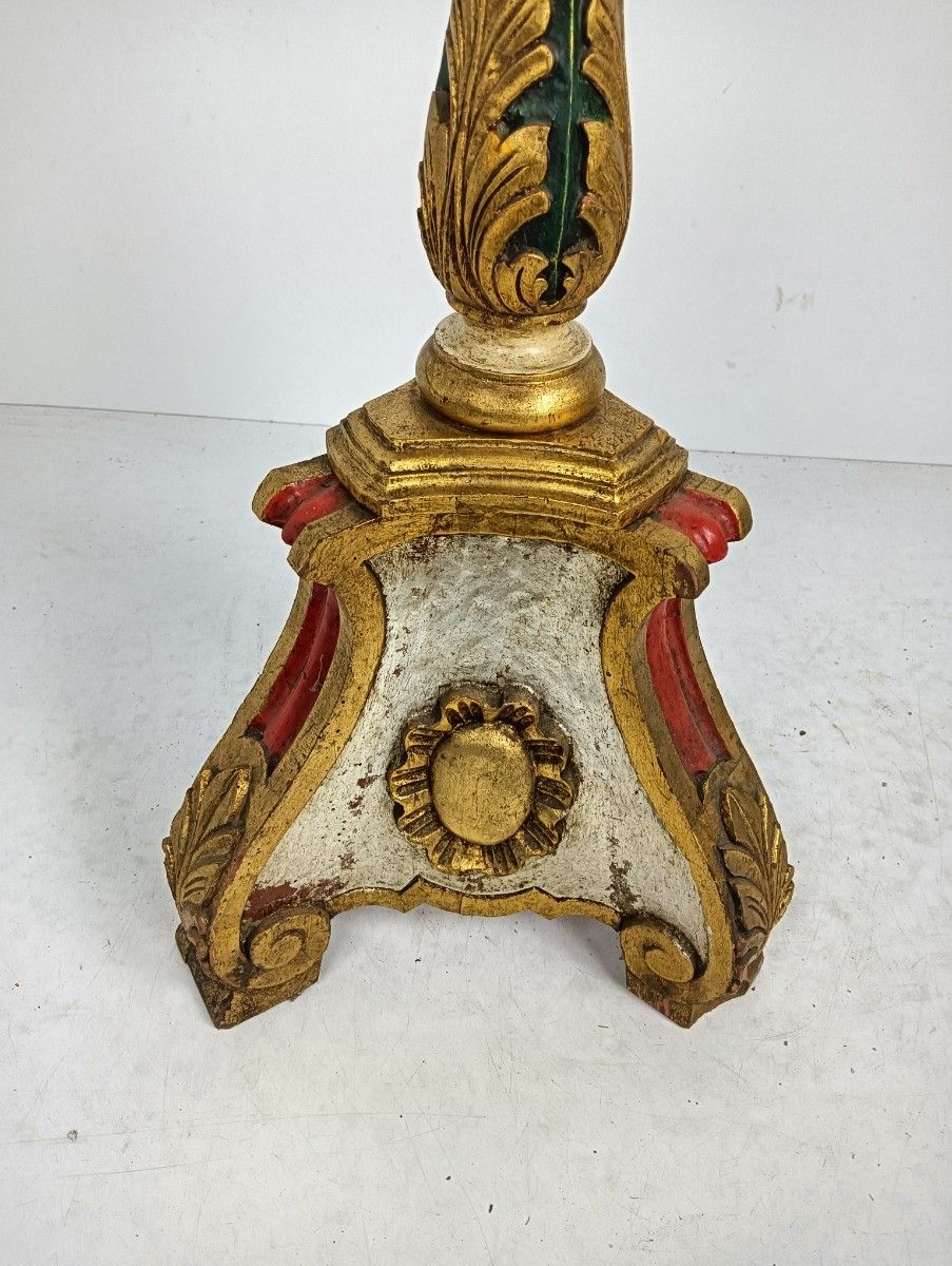 photo furniture Antique Candle Holder Candle Stick 19th Century  Altar Church Carved Wood  Wow L