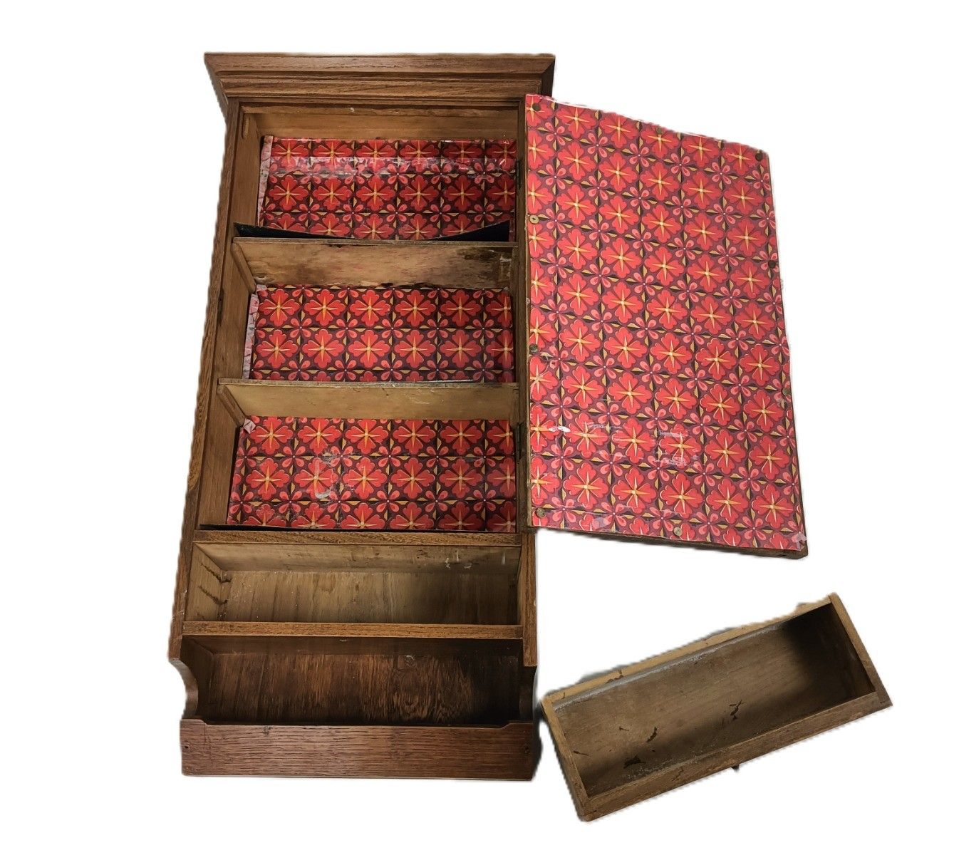 Antique Medicine Apothecary Pharmacy Hanging Cabinet With Letter Box Wood  Bevel photo Furniture