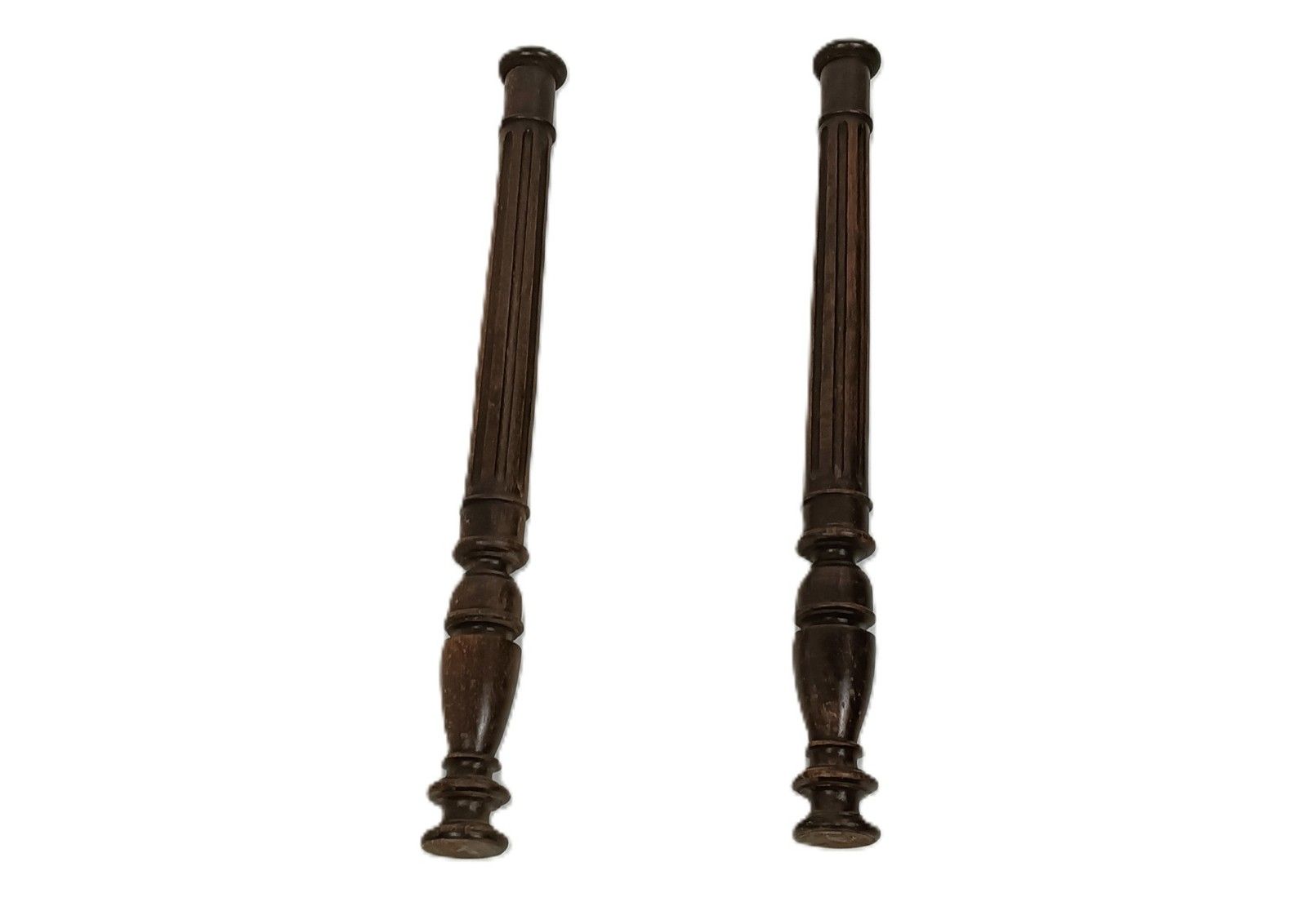Set Of 2 Large Reclaimed Carved Wood Large Spindles Balusters Trim Posts Pillar photo buy