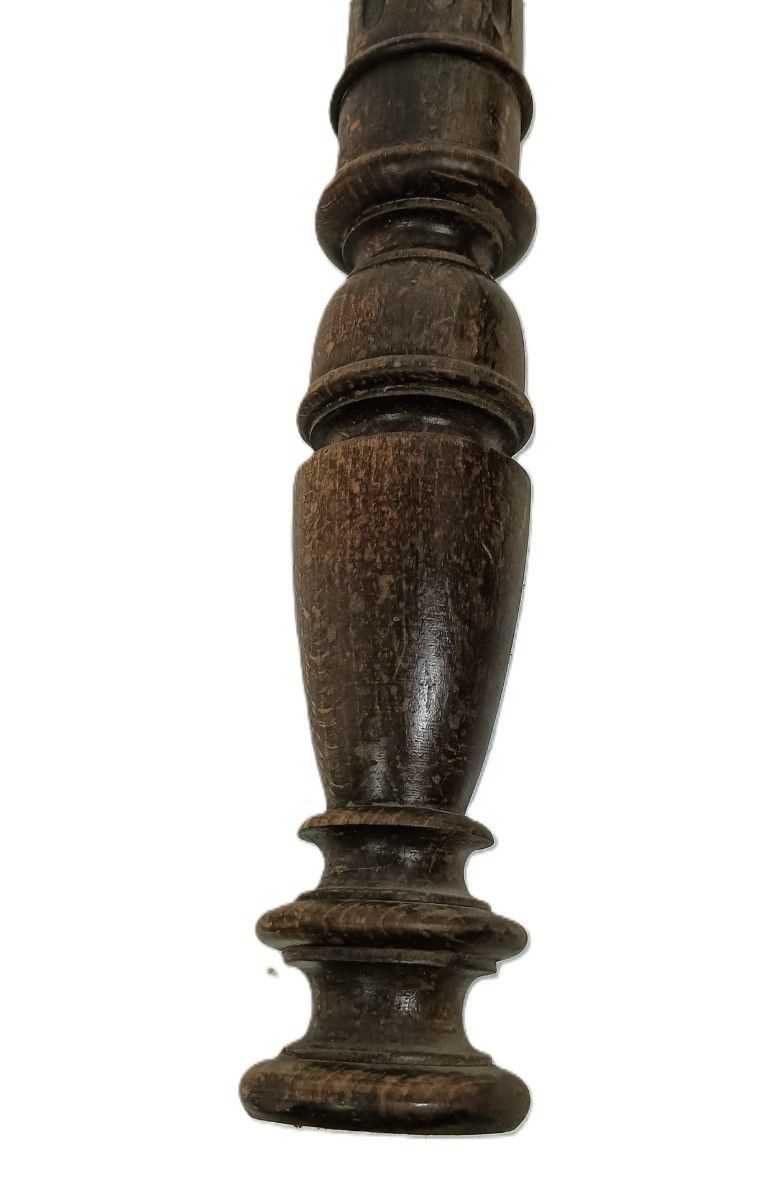 Set Of 2 Large Reclaimed Carved Wood Large Spindles Balusters Trim Posts Pillar photo vintage