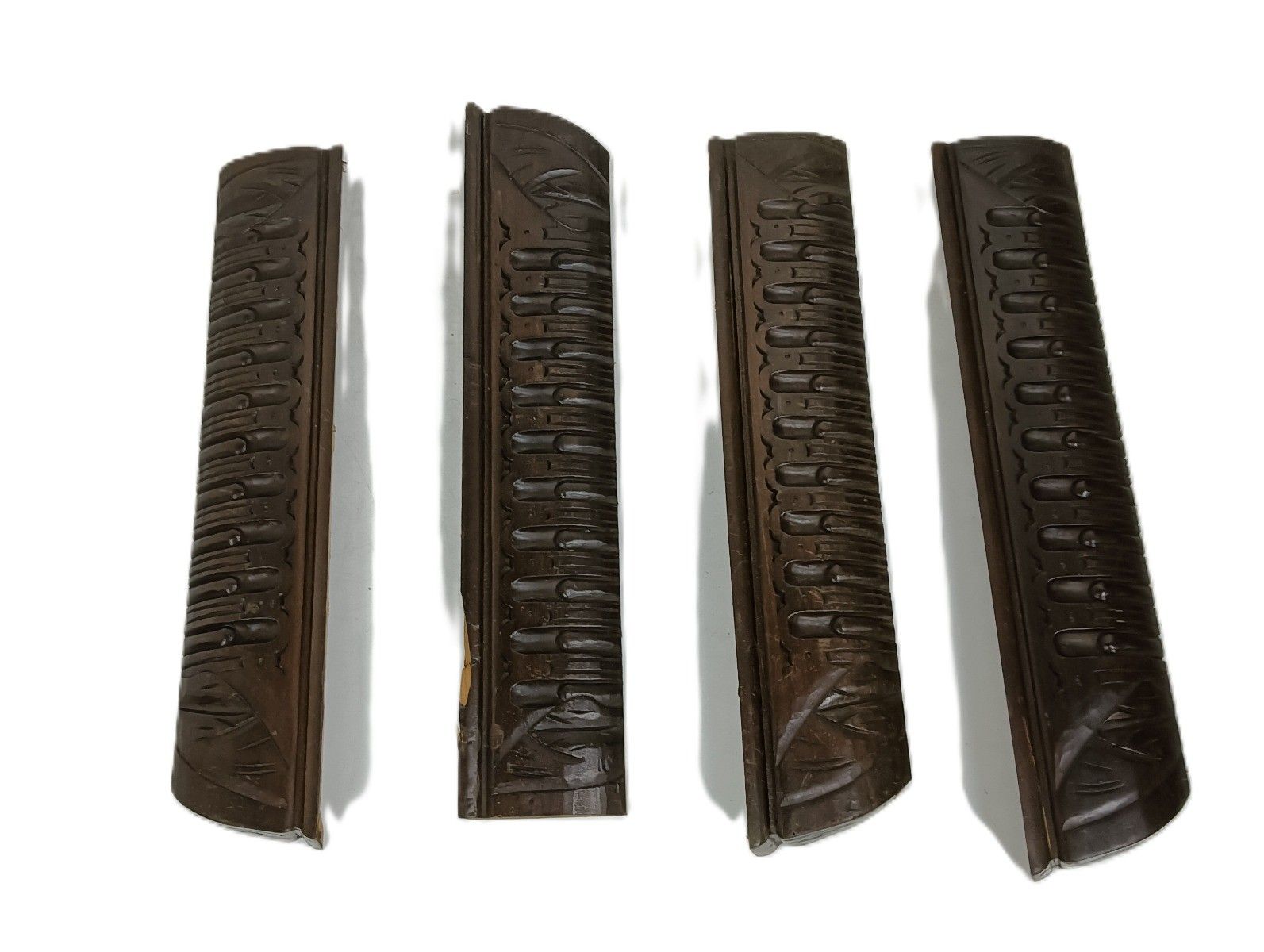 Set Of 4 Trims Corbels Pediments Boards Slats Carved Wood Reclaimed Antique Salv photo vinterior