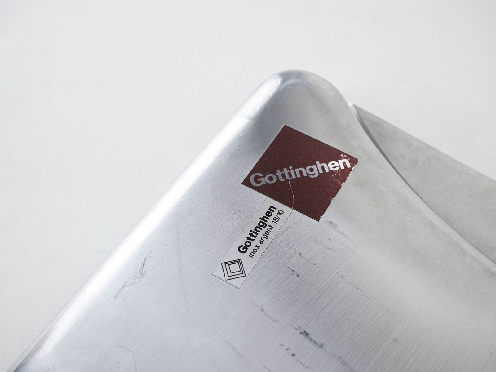 Stainless Steel Tray, German Design, 1970s, Manufactured By Gottinghen photo vinterior