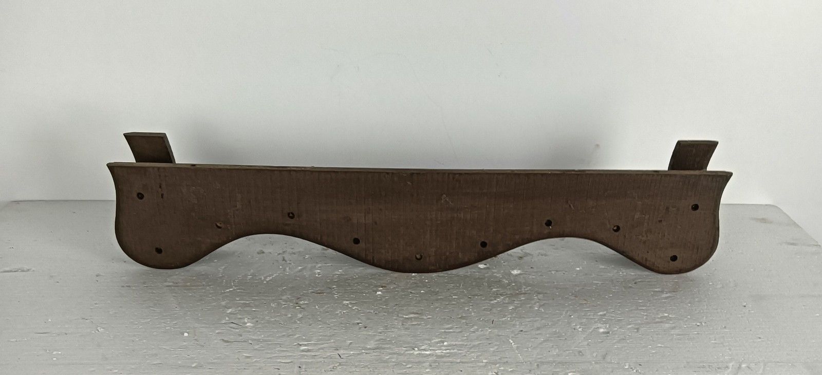 Antique Small Bent Wooden Pediment Over Door Spindles Reclaimed Architectural photo 145.0
