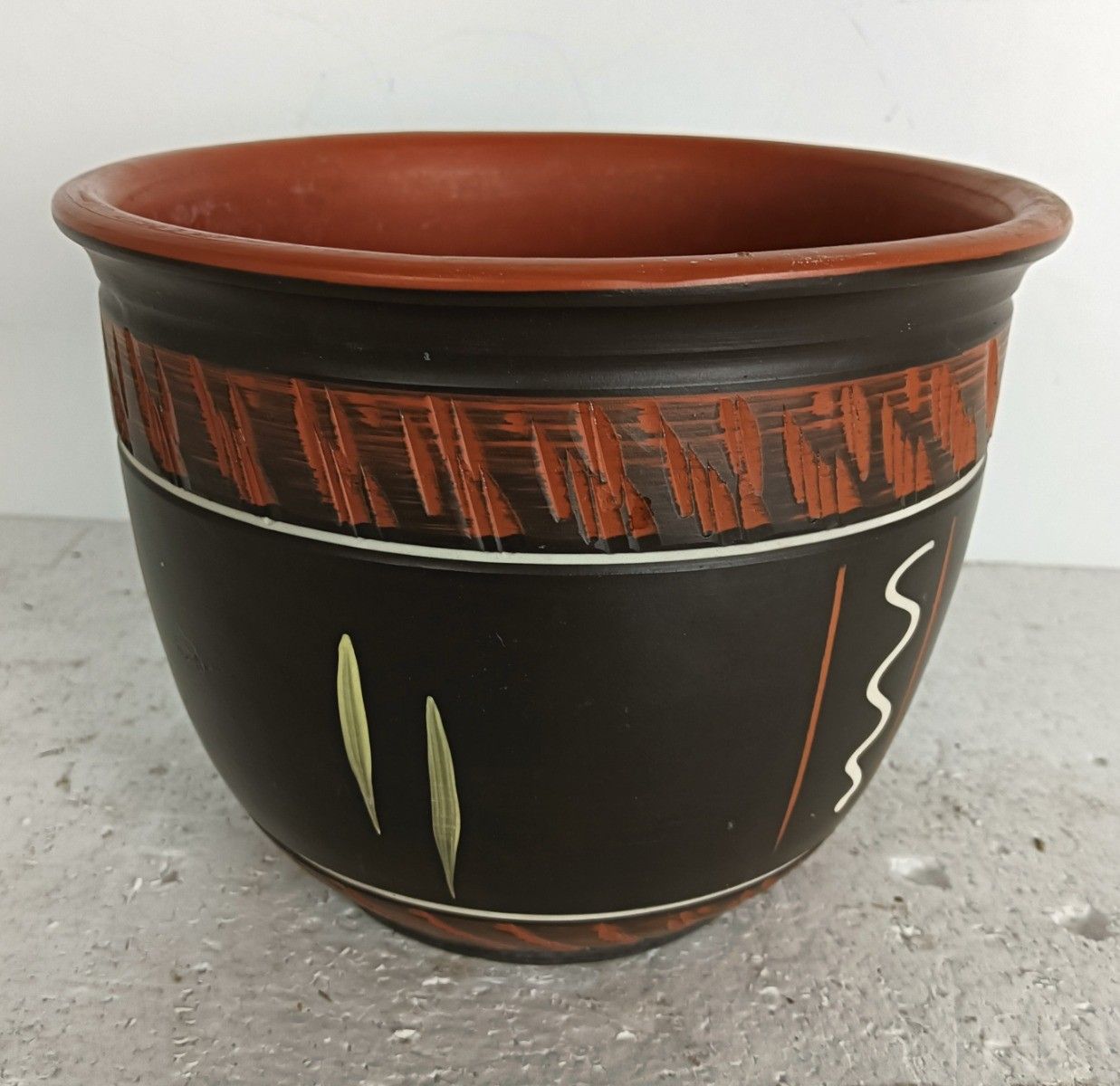 Mid Century  übertopf Blumentopf Cache Pot  Ceramik Alfred Krup Abstract photo Home Decor