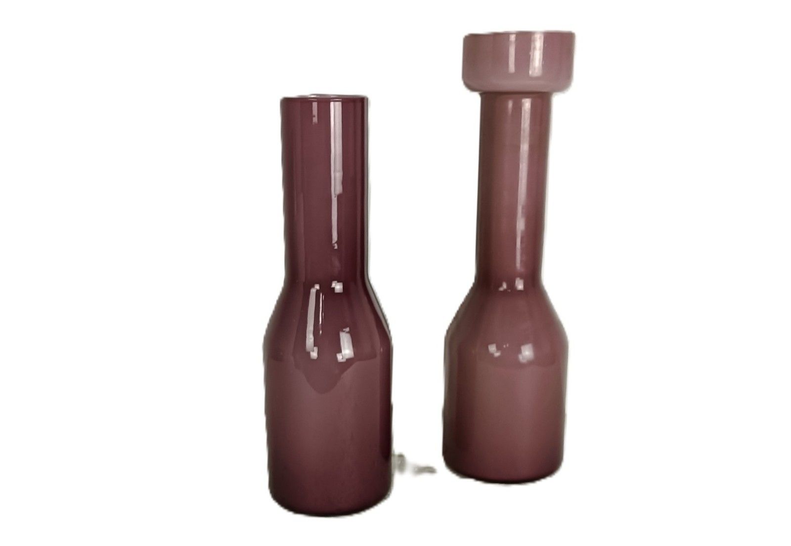 Vintage  Opaline Glass Purple Vase Italy Cased Glass photo buy