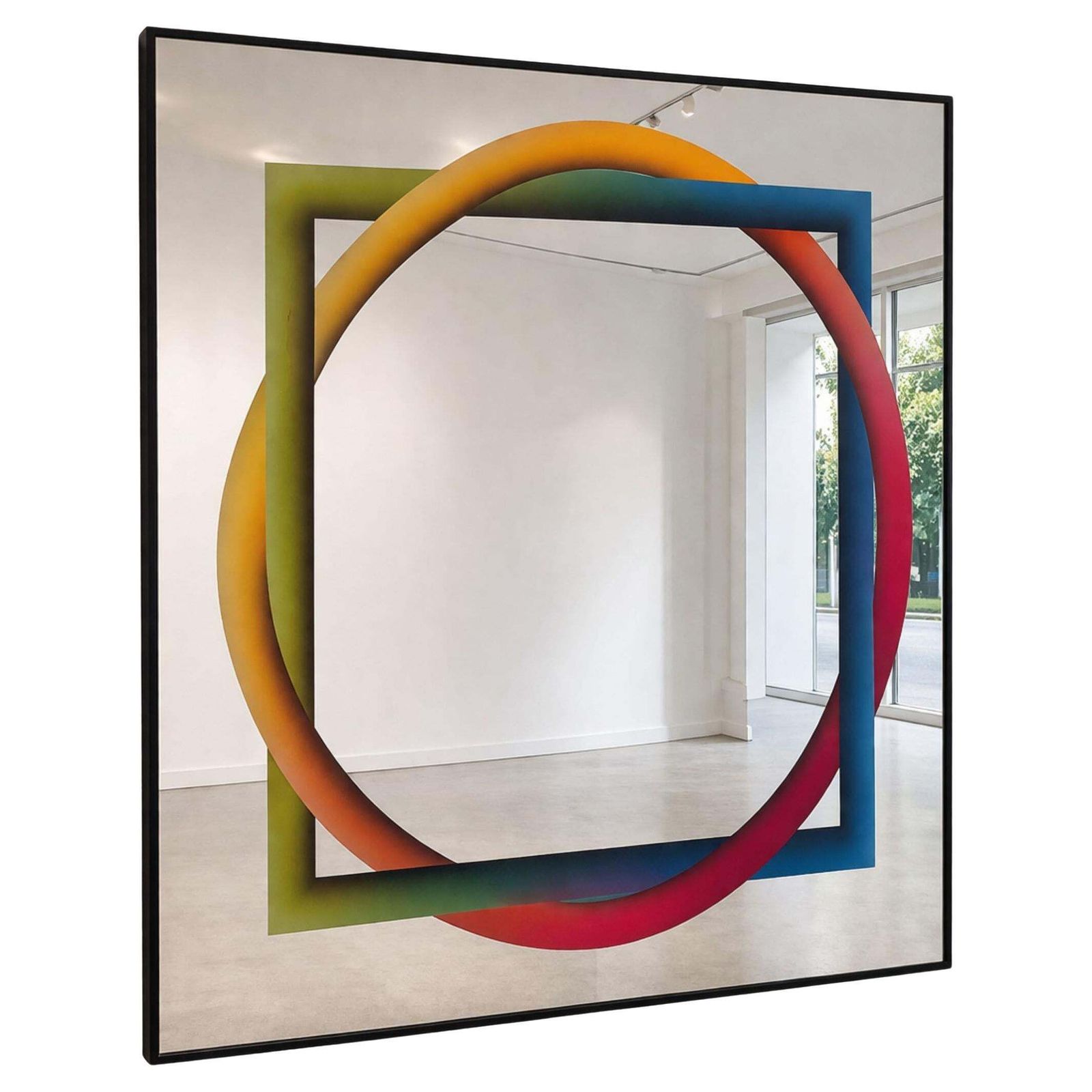 Rare Geometric Mirror By Rogelio Polesello For Morphos Acerbis, Italy, 1970s