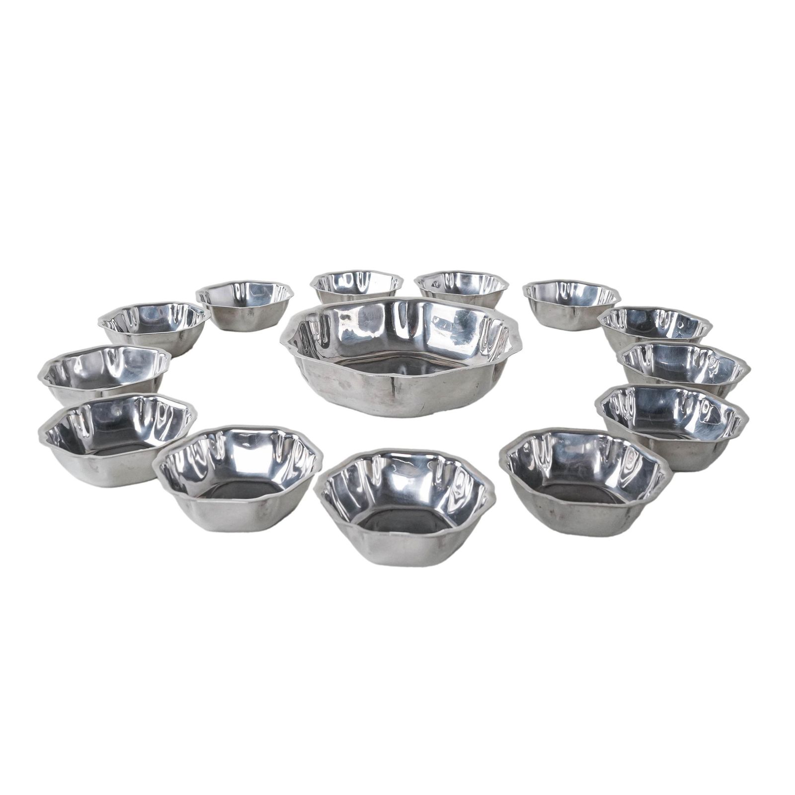 Set Of Stainless Steel Bowls, Italian Design, 1980s, Made In Italy