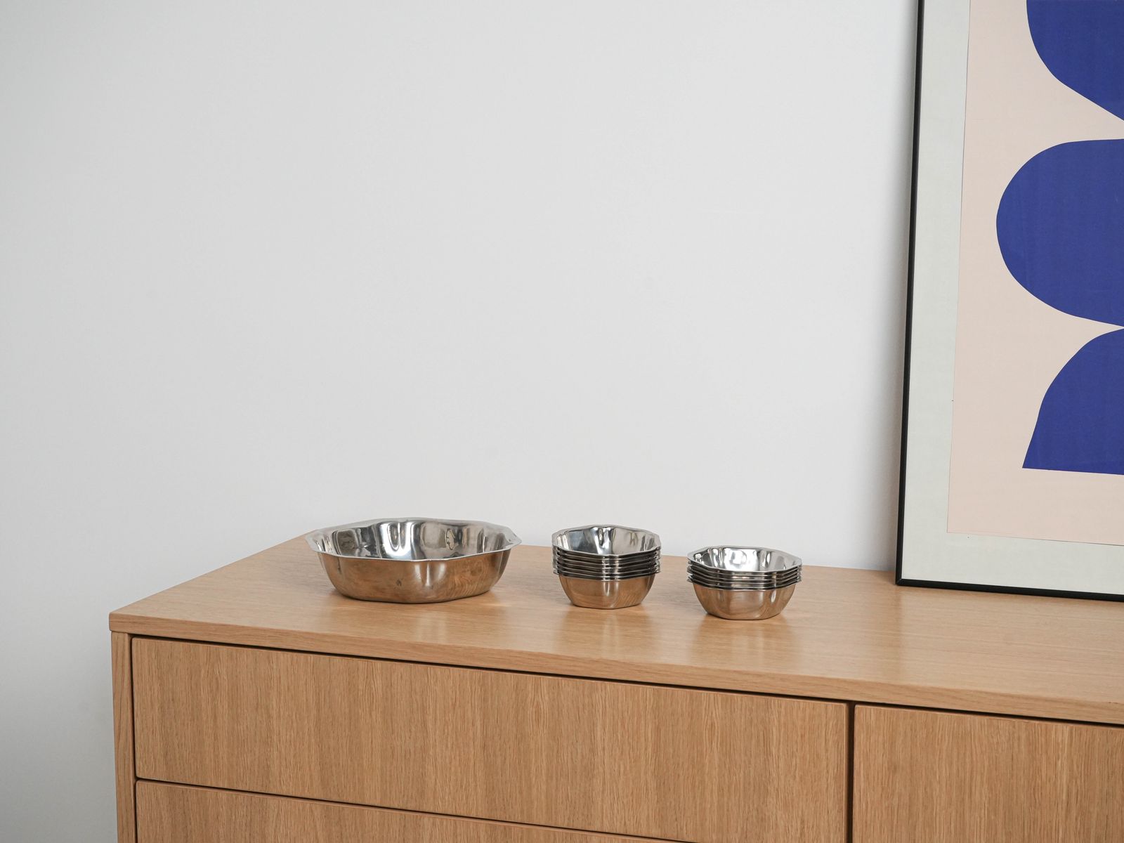 Set Of Stainless Steel Bowls, Italian Design, 1980s, Made In Italy photo buy