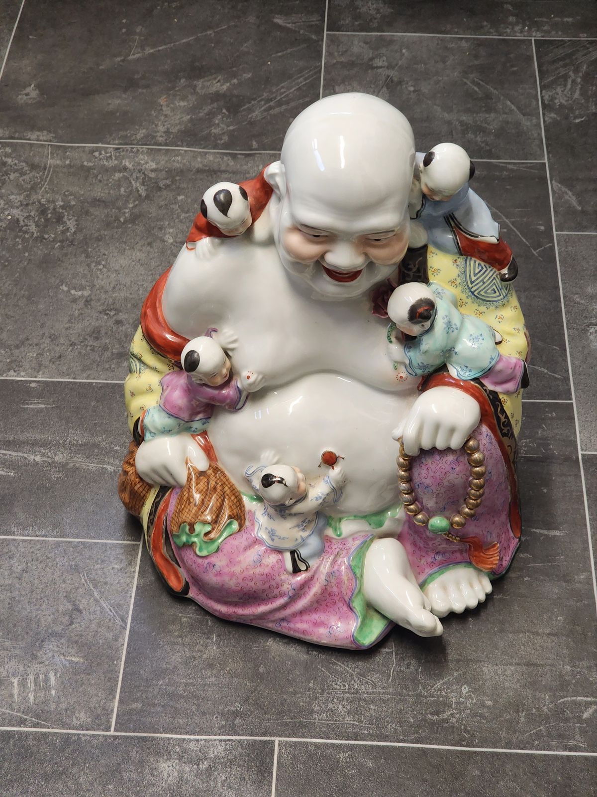 Chinese Famille Rose Porcelain Laughing Buddha photo furniture
