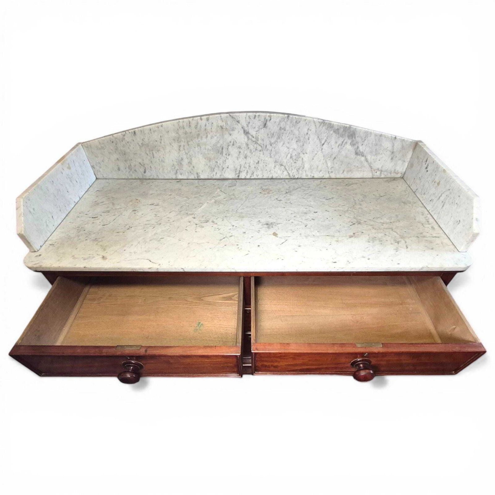 Antique Victorian Marble Top Sideboard Mahogany Chest Kitchen Unit photo vinterior
