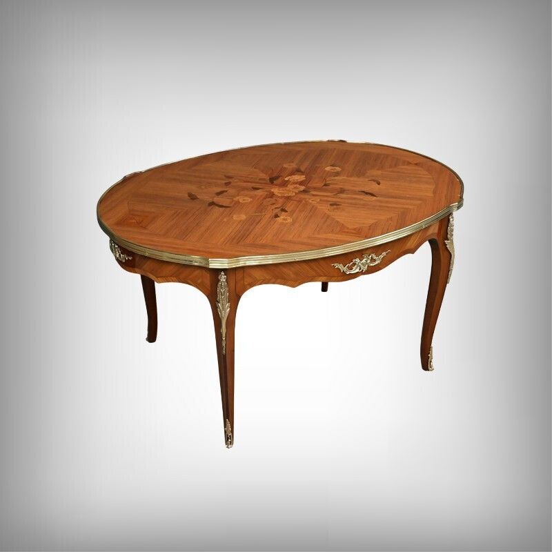 Louis XV Style Marquetry Coffee Table – Mid 20th Century photo furniture