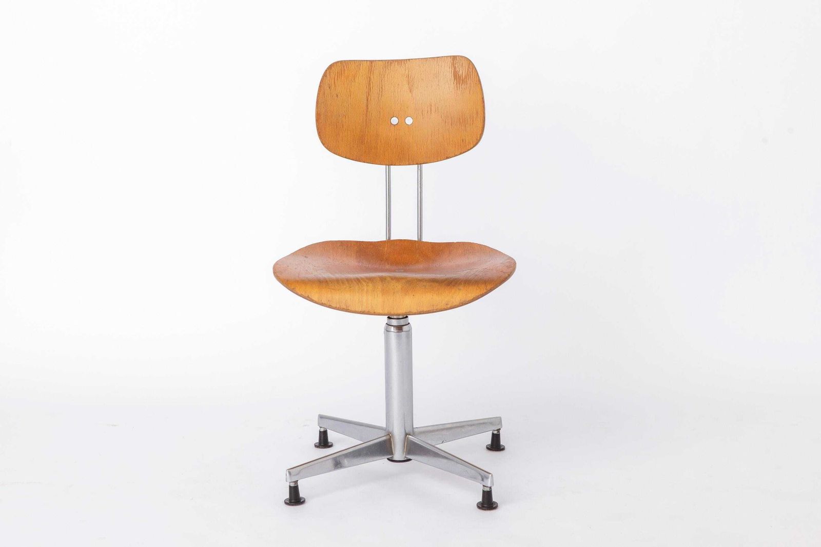 Egon Eiermann Draaistoel Voor Wilde & Spieth, Bauhaus Bureaustoel Jaren 1950, Duitse Industriële Beukenstoel