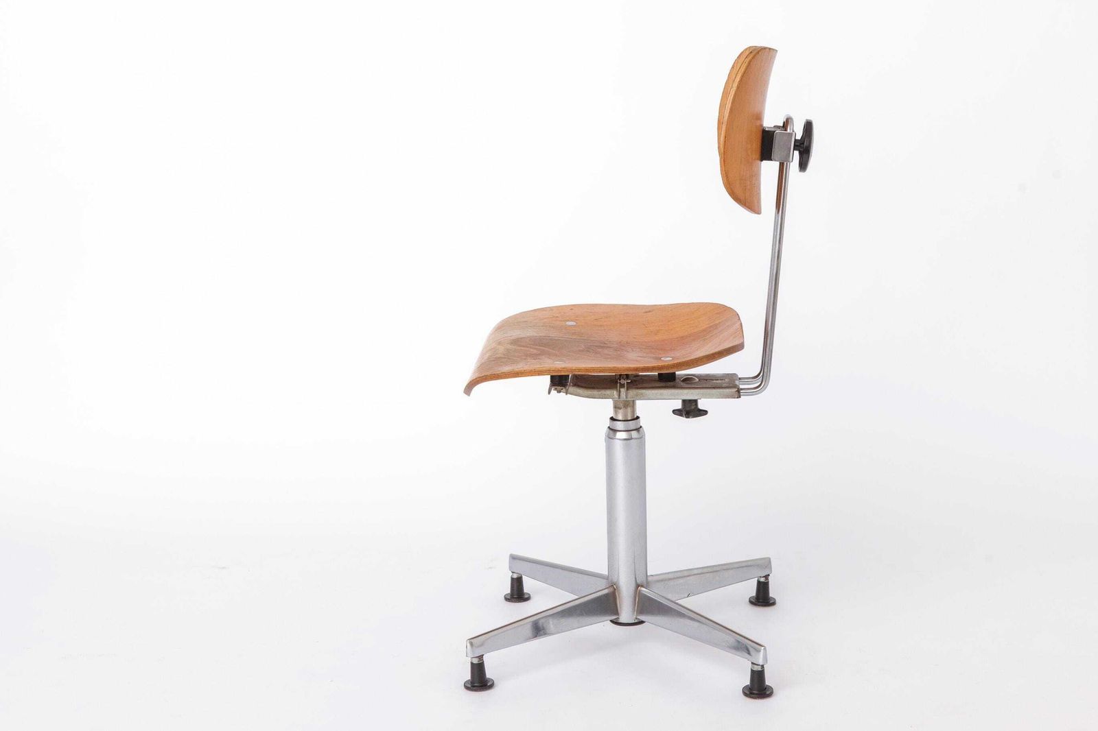 Egon Eiermann Swivel Chair For Wilde & Spieth, Bauhaus Desk Chair 1950s, German Industrial Beech Chair photo 728.0