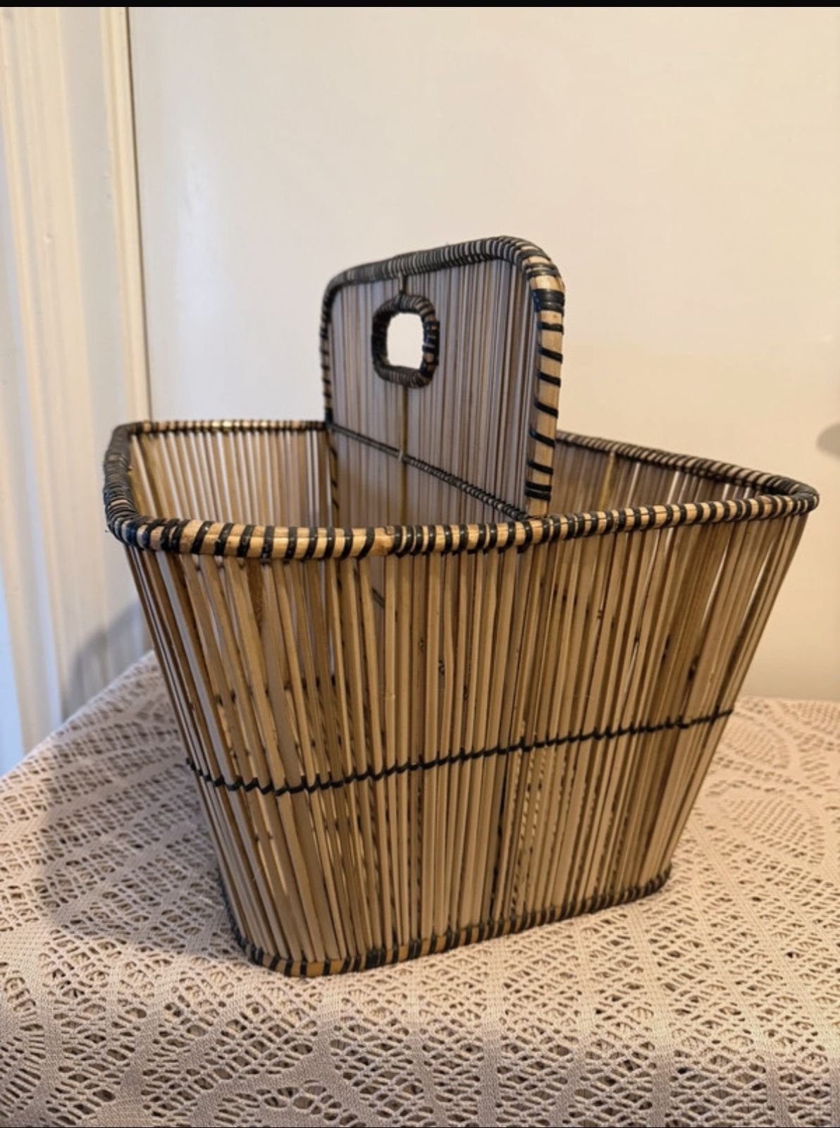 Vintage Bamboo Magazine/Vinyl Holder photo furniture