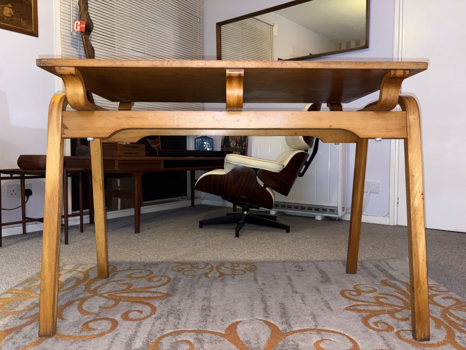 photo furniture Esavain Bent Plywood Stacking Desk & Tecta Chair Mcm   Alvar Aalto Style
