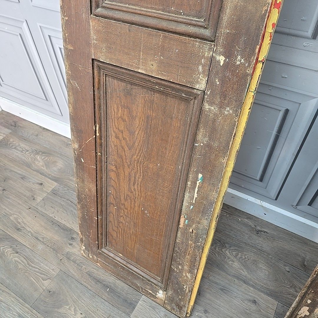 Antique Pair Wooden Doors Window Shutters Painted Rustic Panels Vintage Wood photo vintage