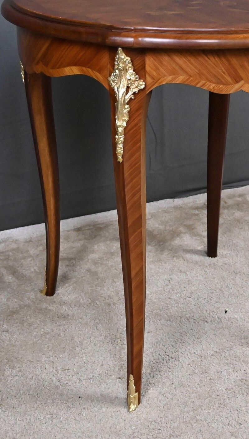 Furniture Louis XV Style Marquetry Coffee Table – Mid 20th Century photo