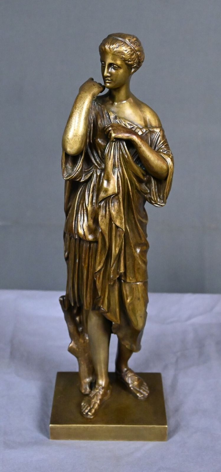 Art Bronze Sculpture "Diana Of Gabii", After Praxiteles, Signed Raingo Frères – 2nd Half Of The 19th Century photo