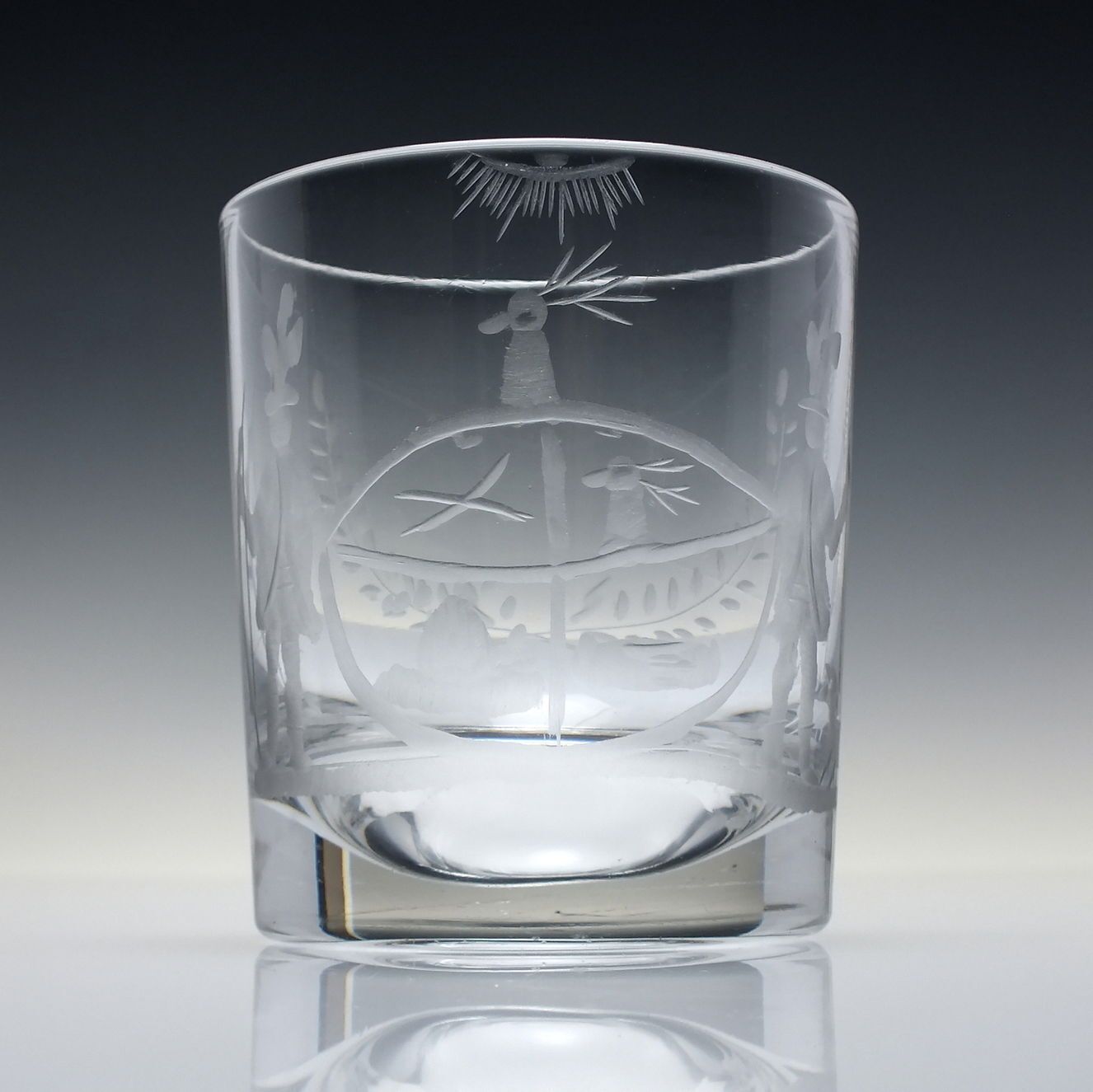 19th Century Engraved Order Of Odd Fellows Glass Tumbler C1850 photo furniture