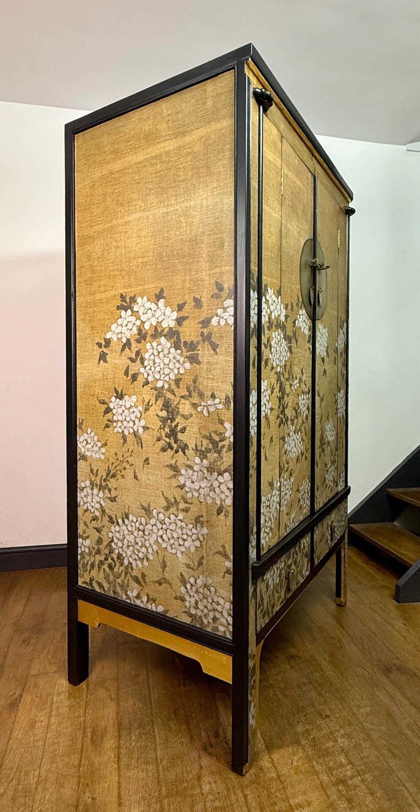 Bespoke Chinoiserie Drinks / Crockery / Wedding Cabinet Restoration – Gold Finish Commission Example photo for sale