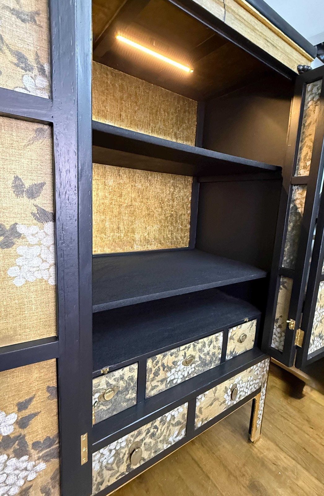 Bespoke Chinoiserie Drinks / Crockery / Wedding Cabinet Restoration – Gold Finish Commission Example photo buy