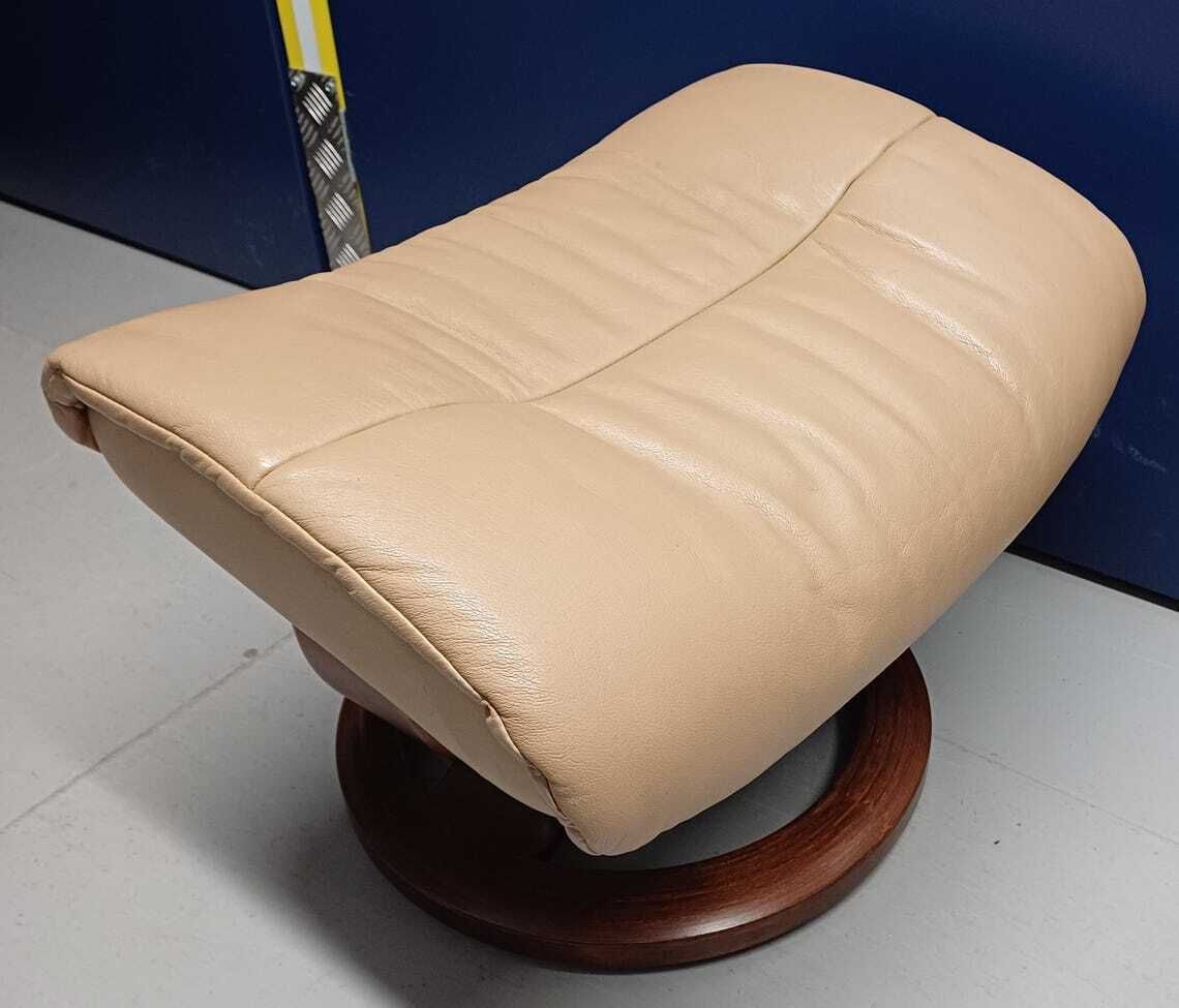 Ekornes Stressless Tan Leather Recliner Armchair And Footstool   Free Delivery Within 50 Miles, Further Afield At Cost. photo for sale