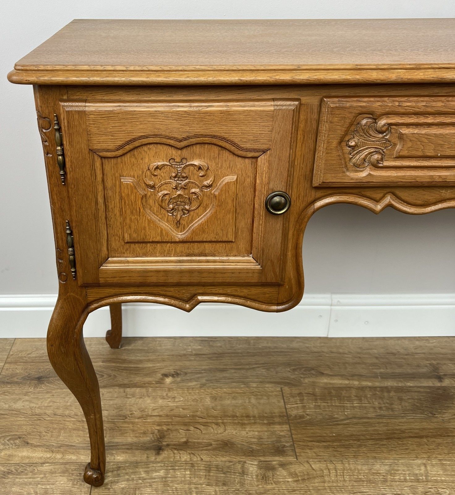 Cabinet Vintage French Louis XVI Style Carved Desk Oak Sideboard Lot 4925 photo furniture